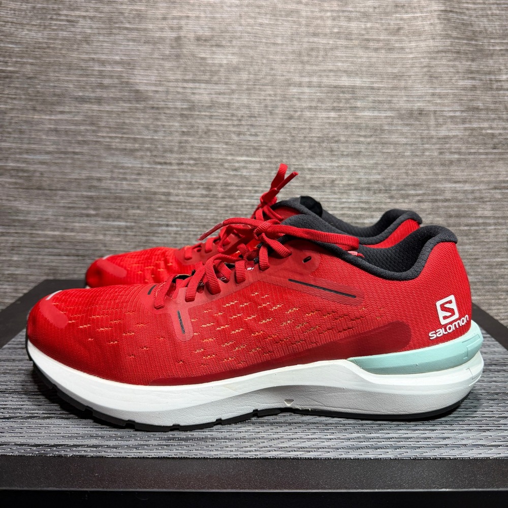 Salomon Running Shoes Men 11.5 Red Sonic 4 Balance 412801 Athletic Sneakers